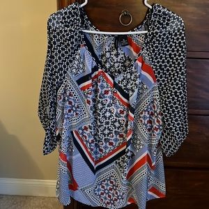 COPY - 3 FOR$20–XL two piece blouse print with 3/4 button sleeves